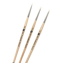 AIT Art Round Detail Paint Brushes, Size 10/0, Pack of 3, Handmade in USA for Trusted Performance