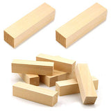 WYKOO 10 Pack Basswood Carving Blocks, 4 X 1 X 1 Inches Soft Solid Wooden Blocks, Unfinished Wood Whittling Blocks for Carving and Whittling, Beginner, Expert