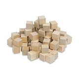 1/2 Inch Wood Cubes, Natural Unfinished Craft Wood Blocks (1/2”) - by Craftparts Direct - Bag of