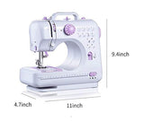 Portable Sewing Machine for Adult Beginners Electric Household Mini Sewing Machine Tool, 12 Built-in Stitches, 2 Speeds Double Thread, LED Light, Thread Cutter and Foot Pedal Included for DIYer