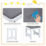 Costzon Kids Table and Chair Set, Wood Activity Table with Toy Storage Bench & 2 Chairs for Children Reading, Arts, Crafts, Snack Time, Homework, Playroom, Toddler Table and Chair Set (Grey)