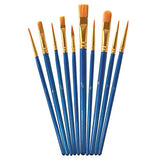 10 Pack 100 Pcs Paint Brushes Set, Nylon Hair Brushes for Oil and Watercolor, Round Painted Tip Artist Paintbrushes