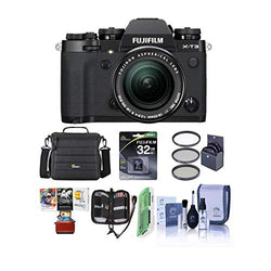 Fujifilm X-T3 26.1MP Mirrorless Camera with XF 18-55mm f/2.8-4 R LM OIS Lens, Black - Bundle with 32GB SDHC Card, Camera Case, 58mm Filter Kit, Cleaning Kit, Card Reader, Mac Software Pack and More