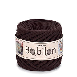 T-Shirt Yarn Fettuccini Zpagetti Ball, 3-5 mm Tshirt Yarn for Crochet Knitting, Mask Ear Ties, T Yarn Organic Cotton, Macrame T-Yarn, Jersey Yarn - Hot Chocolate