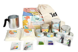 Candle Making Kit - Gift Set for Kids & Adults with Candle Making Supplies - Natural Soy Wax, Green Tea & Lavender Scents, Color Dye, Melting Pot, Wicks - Make Your Own Scented Candles DIY Craft Kits
