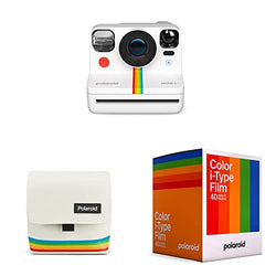 Polaroid Now+ 2nd Generation I-Type Instant Film Bluetooth Connected App Controlled Camera - White (9077) & Box Camera Bag, White (6057) & Color I-Type Film - 40x Film Pack (40 Photos) (6010)