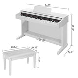 Digital Piano,Les Ailes de la Voix 88 Key Electric Piano Home Piano Electric Keyboard with Retractable Cover for Beginner Adults with 3 Pedal Board,Music Stand,Power Adapter,Headphone,Instruction Book