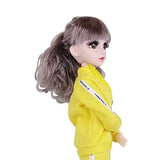 EVA BJD 1/3 SD Doll 22 inch Ball Jointed Dolls with Sportswear Hair Shoes and Makeup Yellow Fitness Girl Doll