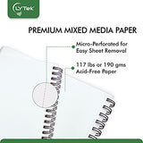 LYTek Mixed Media Paper,2 Pack 6"x9"Hardcover Sketchbook,117lb/190g Total 100 Sheets Acid-Free Paper,Sketchbooks with Spiral Bound,Ideal for Pen,Color Pencil and Light Wash Wet Media