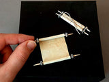 Miniature Parchment Scrolls, Set of 2, Old Paper Manuscripts, Jewish Temple Dollhouse