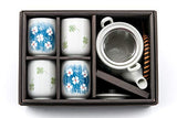 Fuji Merchandise Japanese Sakura Cherry Blossoms Ceramic Tea Pot and 4 Cups Tea Set Asian Home Decor