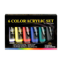 Creative Inspirations Artist Acrylic Paint Set of 6-120 ml Tubes - Assorted Colors