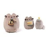 GUND Pusheen Snackables Sushi Chopsticks Plush Stuffed Animal Cat, 9.5" & Pusheen and Stormy Birthday Plush Stuffed Animals Collector, Gray, Set of 2