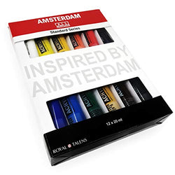 Royal Talens - Amsterdam Acrylic Paints - Standard Series - 12 x 20ml Tubes - Assorted Colours