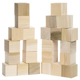 Wood Blocks 1.5 Inches (32 Pack) Made in USA - Unfinished Wooden Blocks for Crafts and Carving,