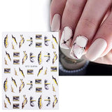 JMEOWIO 8 Sheets Marble Nail Art Stickers Decals Self-Adhesive Pegatinas Uñas French Tip Wave Line Nail Supplies Nail Art Design Decoration Accessories