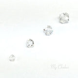 72 pcs Swarovski 5328 / 5301 Mixed Sizes in 3mm 4mm 5mm 6mm Xilion Bicone Beads clear CRYSTAL (001)