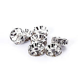 BRCbeads 8mm Silver Plated Crystal Rondelle Spacer Beads 100pcs per bag for jewelery making(#001