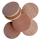 AxeSickle 1.5 inch Natural Wood Slices Unfinished Round Wood Coins for Arts & Crafts Projects, Board Game Pieces, Ornaments, 50 per Pack.