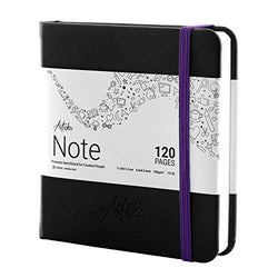Articka Note Hardcover Sketchbook – Square Hardbound Sketch Journal – 4.5 x 4.5 Inch Art Book – 120 Pages with Elastic Closure – 180GSM Paper – Ideal for Pencils, Graphite, Charcoal, Pen