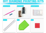 5D Diamond Painting Flower Kits for Adults Kids Beginner, DIY Full Drill Round Drill Crystal Rhinestones,Embroidery Pictures,Paint by Number Diamond Painting Kits for Home Wall Decor(27.5 x 15.7inch）