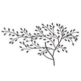 SEI Furniture Brenchan Tree Wall Sculpture with Black Metal Frame & Multicolor Glass Leaves