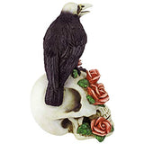 Design Toscano Raven and Roses Day of The Dead Skull Statue