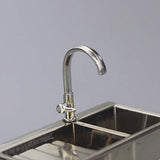 loinhgeo 1/12 Alloy Faucet Sink Model Miniature Durable Doll House Kitchen Ornament Accessory E