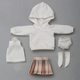 Fashion Ball Jointed SD Doll Clothes Set with Hoodie Short Skirt Socks Accessories for 1/6 BJD Doll Girls