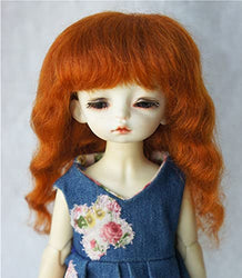 Doll Wigs JD258 5-6inch 6-7inch 1/8 1/6 Long Smart Wave Mohair BJD Doll Wigs (Carrot, 6-7inch)