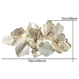 thlabe Home Decor Metal Wall Art Leaves, Modern Large Wall Sculptures Gold Flower Blooming Handmade 3D Wall Hanging Artwork Decoration for Living Room Bedroom Luxury Kitchen Gifts