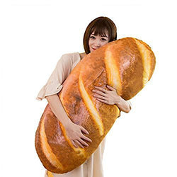 3D Simulation Bread Shape Plush Pillow,Soft Butter Toast Bread Food Cushion Stuffed Toy for Home Decor 31.4"