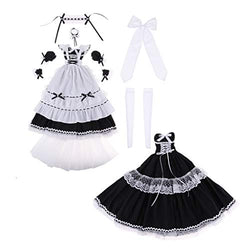 Prettyia 1/3 BJD Doll Clothes Set Maid Uniform Cosplay Outfits Doll Accessory Toy Gifts (B)