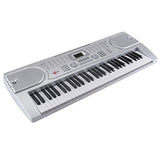 LAGRIMA 61 key Portable Electric Piano Keyboard,Starter Practice Keyboard Piano W/Music Stand, Power Supply and Microphone, Suit for Kids(Over 8 Years Old) Teen Adult Beginners, Silver