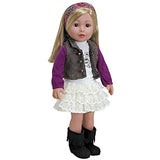 Adora Amazing Girls 18" Doll Clothes - Trendy Twill & Lace Outfit with Skirt, Tee, Vest, Scarf, Purse, and Boots  (Amazon Exclusive)
