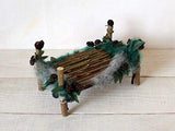 Miniature Fairy Bed From Branches, 1:12 Scale Dollhouse Furniture Wild Forest
