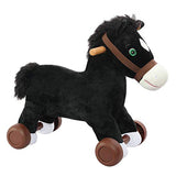 Rockin' Rider Cocoa 2-in-1 Pony Plush Ride-On, Black