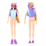 BARWA 12 Pcs Doll Clothes Accessories for Ken and 11.5 inch Girl Doll Underwater Adventurer 4 Diving Sets, 3 Swimsuits, 1 Pants for Ken, 1 Skateboard，1 Dog and 1 Lifebuoys Summer Beach Style