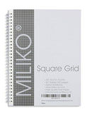 Miliko Transparent Hardcover A5 Square Grid Wirebound/Spiral Notebook/Journal Set-2 Per Pack, 8.27 Inches x 5.67 Inches(Square Grid)