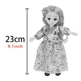 A Leaf 23cm BJD Doll Removable Joints W/Makeup with Clothes and Shoes 1/8 Doll Birthday Gift Toy for Toddler Girls, Gift Boxed (Color : A)