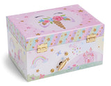 Jewelkeeper Girl's Musical Jewelry Storage Box with Spinning Unicorn, Glitter Rainbow and Stars Design, The Unicorn Tune