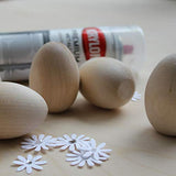 2" x 1-3/8" Unpainted Wooden Eggs, Bag of 15 Unfinished Wooden Easter Craft Eggs, Display, Smooth