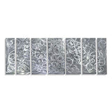 Statements2000 Abstract Fantasy Large 3D Metal Wall Hanging Panels Indoor/Outdoor Sculpture Art by Jon Allen, Silver, 68" x 24" - Controlled Chaos