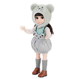 LoveinDIY 14.2 Inch BJD American Doll with Cloth Dress Up Girl Figure for DIY Customizing - Gray Rat