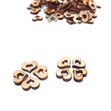 RayLineDo Pack of 100pcs 20MM Buttons Hollow Heart Shaped Wood Embellishments for Crafting and