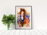 Large Horse Abstract Wall Decor - 8x10in UNFRAMED Art Print - Colorful Animal Wall Art - Modern Home and Bedroom Picture