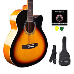 Kadence Guitar Frontier Series, Acoustic Guitar with Die Cast Keys, Guitars (Sunburst Guitar Combo)