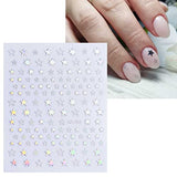 JMEOWIO 8 Sheets Aurora Nail Art Stickers Decals Self-Adhesive Pegatinas Uñas Holographic Glitter Moon Star Nail Supplies Nail Art Design Decoration Accessories