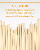 Pllieay 128 Pieces 11.8 Inch Bamboo Sticks, Bamboo Strips, Strong Natural Bamboo Sticks for Sign-Making, Kites, Bridges, Doll Houses and Craft Projects