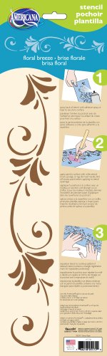 DecoArt 6-Inch-by-18-Inch Stencil Home Decor Series, Floral Breeze